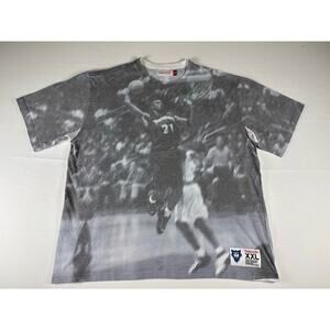 Mitchell & Ness Kevin Garnett Timberwolves T Shirt Mens 2XL Gray Photo Tee